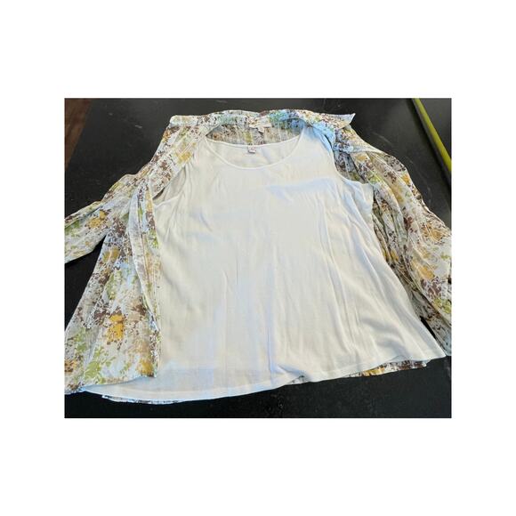 JM Collection 100% Cotton 2 piece button up and tee BOHO size 18 - Picture 13 of 15